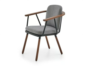 AKKA - Upholstered fabric chair with armrests by PARLA - view 2