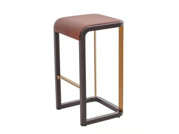 FLENTO - High leather stool with footrest by PARLA - view 2