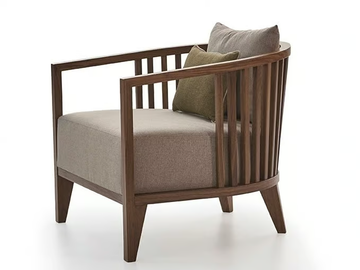 GOBA T - Garden iroko easy chair with armrests by PARLA - view 3