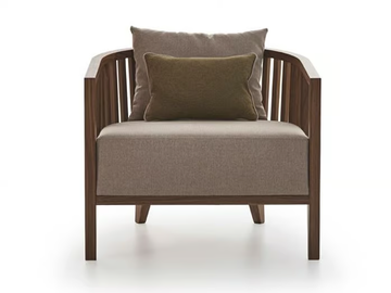 GOBA T - Garden iroko easy chair with armrests by PARLA - view 2