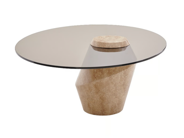 MAWE - Round glass and marble coffee table by PARLA - view 2