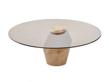 MAWE - Round glass and marble coffee table by PARLA - view 3