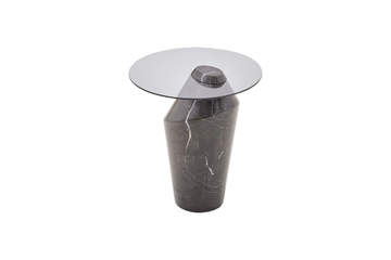 MAWE - Round glass and marble side table by PARLA - view 3