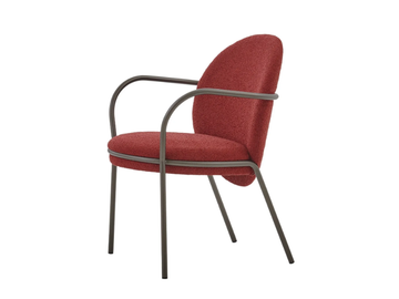 OYSTER WA - Upholstered stainless steel chair with armrests by PARLA - view 2