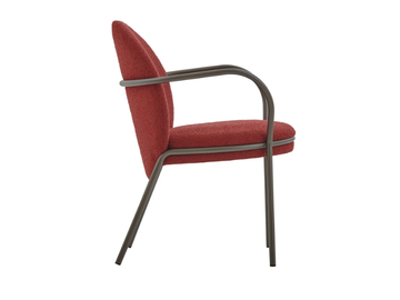 OYSTER WA - Upholstered stainless steel chair with armrests by PARLA - view 3