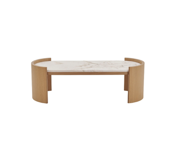 HUG M - Oval oak coffee table with marble top by PARLA - view 3
