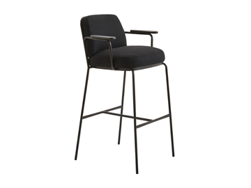 PALM COMPACT COMFORT A - Upholstered high painted metal stool with armrests by PARLA - view 2