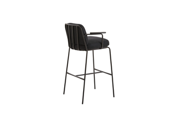 PALM COMPACT COMFORT A - Upholstered high painted metal stool with armrests by PARLA - view 3