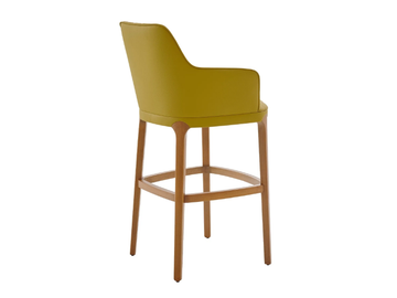 SABIEN A - High leather stool with back by PARLA - view 3