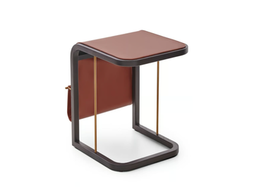 FLENTO - Leather high side table with integrated magazine rack by PARLA - view 3