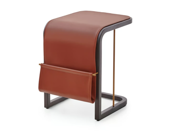 FLENTO - Leather high side table with integrated magazine rack by PARLA - view 2