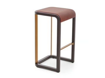 FLENTO - High leather stool with footrest by PARLA - view 3
