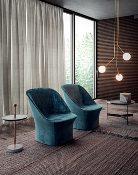 ESSE LOUNGE - Fabric armchair with base by PIANCA - view 3
