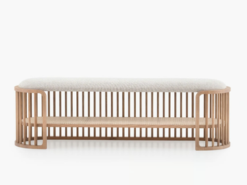 PALÙ - Upholstered wooden bench by PIANCA - view 2