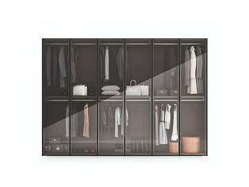 MILANO - Lacquered wood and glass wardrobe by PIANCA - view 2