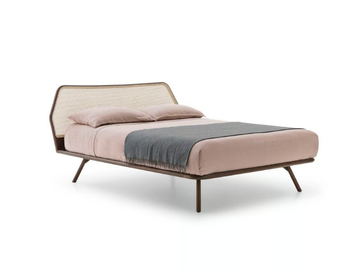 TRAMA - Solid wooden bed with Vienna straw headboard by PIANCA - view 2