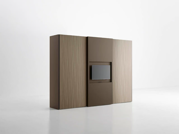 TV DOOR - Sectional wooden wardrobe with sliding doors by PIANCA - view 3