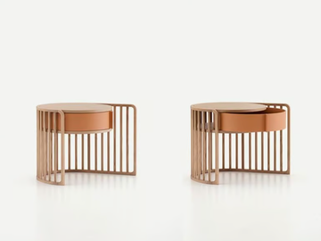 PALÙ - Round wooden bedside table with drawers by PIANCA - view 3
