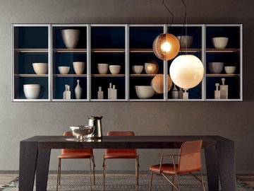 SPAZIOTECA - Wall-mounted sectional glass bookcase by PIANCA - view 2