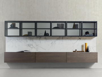 SPAZIO 03 - Sectional marble and wood storage wall by PIANCA - view 2