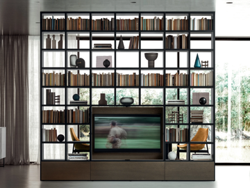 SPAZIOTECA - Sectional bookcase with TV stand by PIANCA - view 2