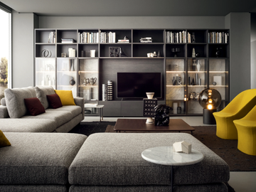 SPAZIOTECA - Sectional wood and glass bookcase by PIANCA - view 2