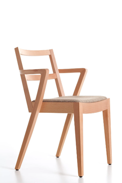 ARENA 00 A1 - Solid wood chair with integrated cushion by PIANI - view 3