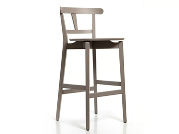 AMBRA 01 S0 - High solid wood stool with footrest by PIANI - view 2
