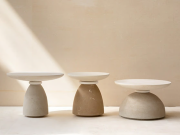 GEO - Round lecce stone garden side table by PIMAR - view 2