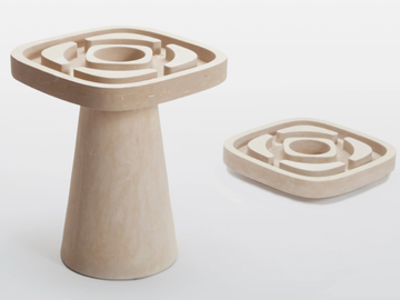 GIARDINO ALL'ITALIANA - Square lecce stone garden side table by PIMAR - view 2