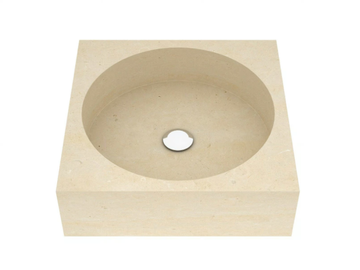 L23 - Countertop round lecce stone washbasin by PIMAR - view 3