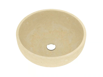 L21 - Countertop round lecce stone washbasin by PIMAR - view 3