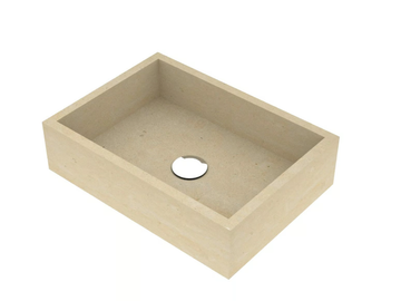 L9 - Countertop rectangular lecce stone washbasin by PIMAR - view 3