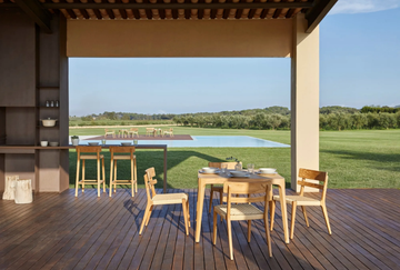 PARALEL - Square teak garden table by POINT - view 3