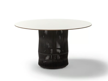 WEAVE - Round table with rope base and stoneware top by POINT - view 2
