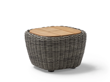 HERITAGE - Square Shintotex® garden side table with teak top by POINT - view 3