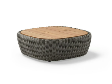HERITAGE - Square Shintotex® garden side table with teak top by POINT - view 2