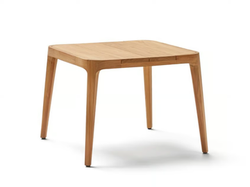 PARALEL - Square teak garden side table by POINT - view 2