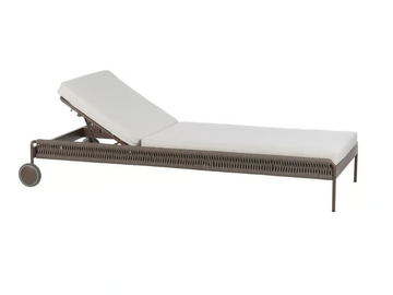 WEAVE - Recliner fabric sun lounger with castors by POINT - view 2