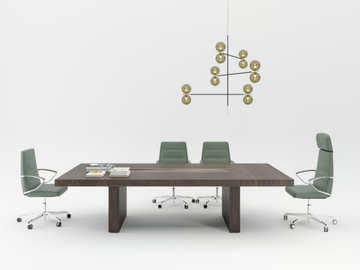 BLOCK 2.0 - Modular rectangular wooden meeting table with cable management by PROF - view 2