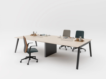 DODICI - Rectangular wooden meeting table with cable management by PROF - view 3