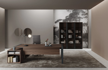 EXTRALIGHT - Executive desk with shelves by PROF - view 3