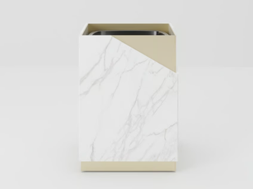 LOUISE - Glass and metal waste paper bin by PROF - view 3