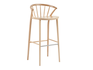 SUDOKU H-9820 - High wooden stool with footrest by Paged - view 2