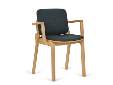 B-HIP-3702 - Wooden chair with armrests with integrated cushion by Paged - view 2