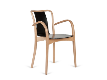 B-SWAN-8280 - Stackable beech chair with armrests by Paged - view 2