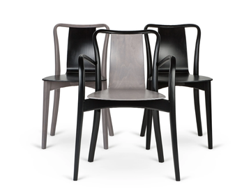 B-SWAN-8280 - Stackable beech chair with armrests by Paged - view 3