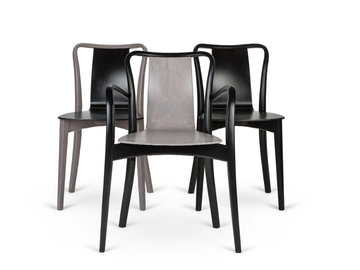 B-SWAN-8280 - Stackable beech chair with armrests by Paged - view 3