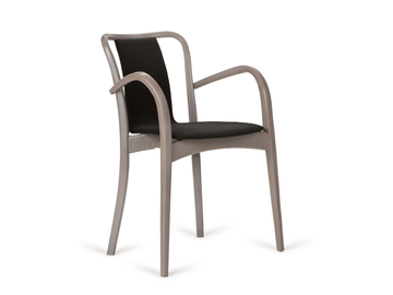 B-SWAN-8280 - Stackable beech chair with armrests by Paged - view 2