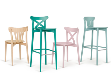 CORTE H-4311 - High stool with footrest by Paged - view 3